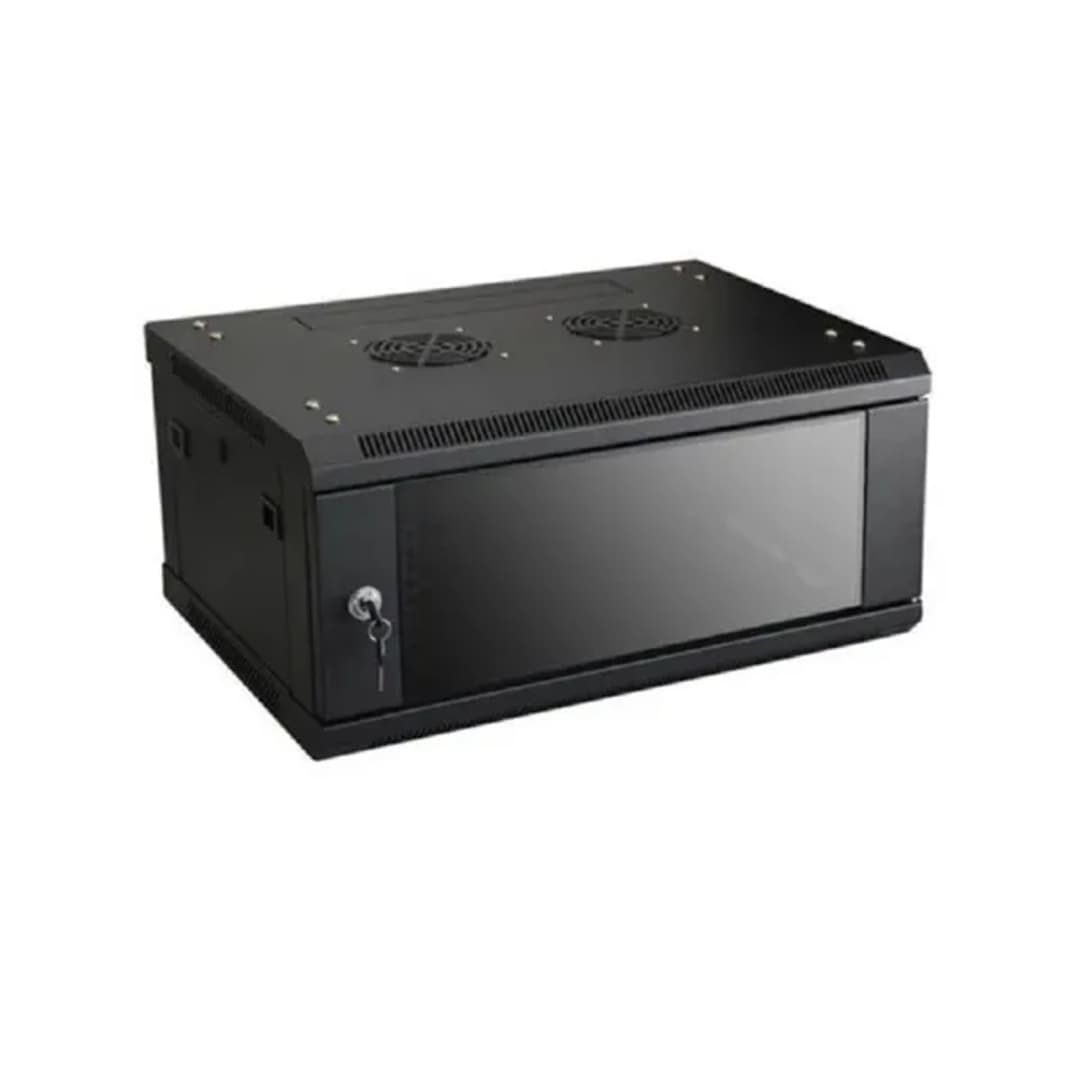 ZK-R4U-5404A - GABINTE DE 4RU PUERTA DE VIDRIO ANCHO 530MM X 400MM PROFUNDIDAD Y 210 MM DE ALTO